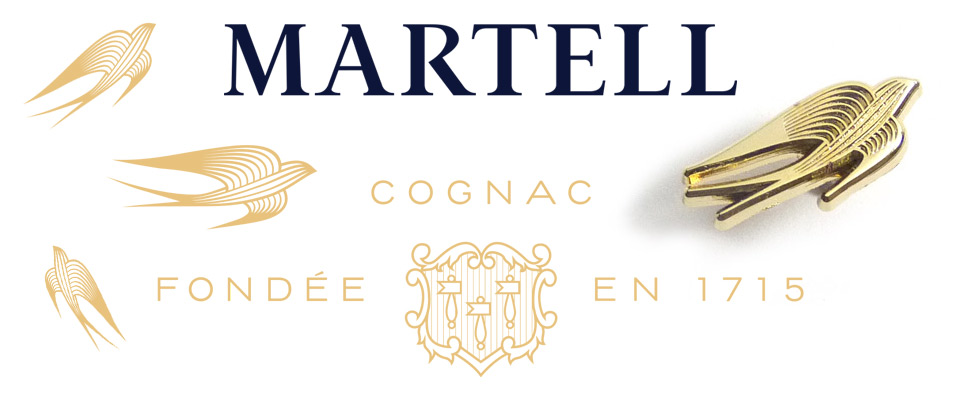Branded company metal pins made for Martell 