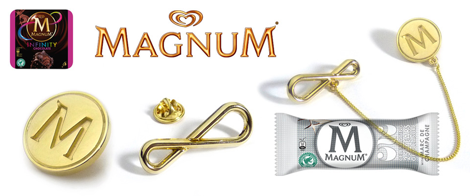 custom gold lapel pins customized for Magnum 